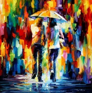 Friends Under the Rain by Leonid Afremov